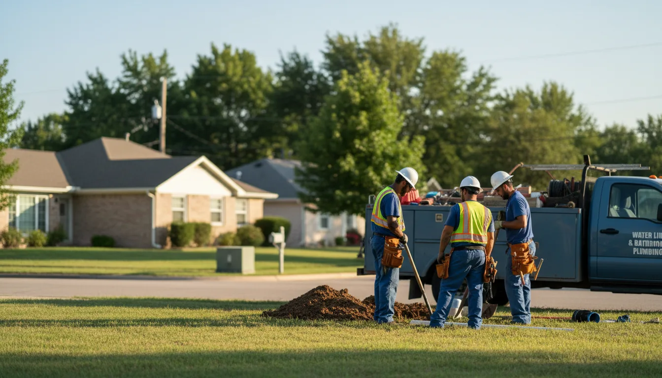 Residential water line and bathroom plumbing service in Oden, AR